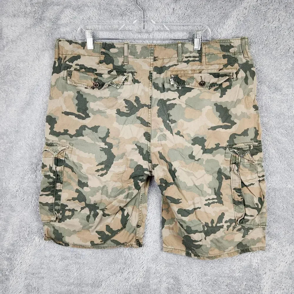 Levis Cargo Shorts Mens 36 Green Camo Utility Pockets Outdoor Army Casual Hiking